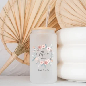 Verre cocktail mamie d'amour contour de fleur