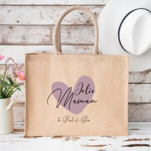 Sac en jute maman personnalisé