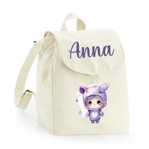 Mini sac à dos en coton organique bébé violet