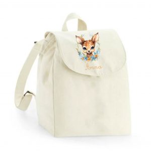 Mini sac à dos en coton organique Biche