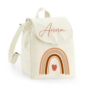 Mini sac à dos en coton organique Arc en ciel