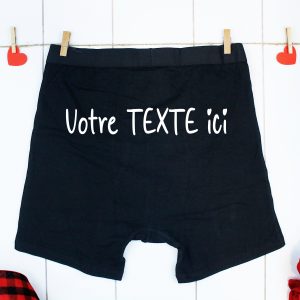 Boxer Homme Personnalisé – Texte, Symbole et Police au Choix | Sous-Vêtement Homme Sur-Mesure | Cadeau Original & Humour | Taille S à XXL