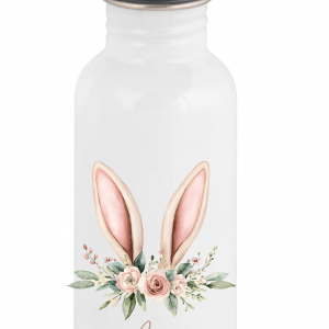 Gourde Paile en Acier Inoxydable 600 ml Personnalisée - Lapin avec Prénom - Cadeau Idéal et Durable pour Pâques