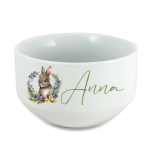 Bol Céramique 650 ml Personnalisé - Lapin avec Prénom - Cadeau Durable et Mémorable pour Pâques