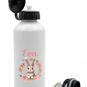 Gourde Sport en Aluminium 500 ml Personnalisée - Lapin avec Prénom - Cadeau Idéal et Durable pour Pâques