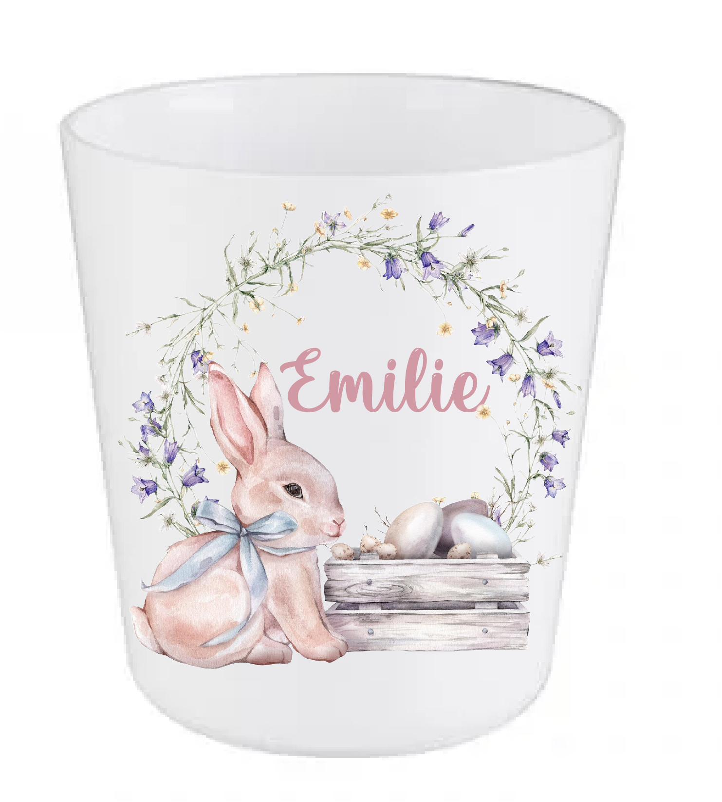 Gobelet Enfant Personnalisé 250ml Incassable - Design Lapin avec Prénom - Cadeau Idéal de Pâques