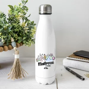 Gourde Maîtresse Formidable personnalisée – Bouteille isotherme inox 750 ml avec prénom – Cadeau fin d’année scolaire original