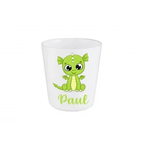 Gobelet enfant personnalisé dragon vert – Prénom au choix – Spécial rentrée scolaire – Gobelet incassable 260 ml – Bébé Panda
