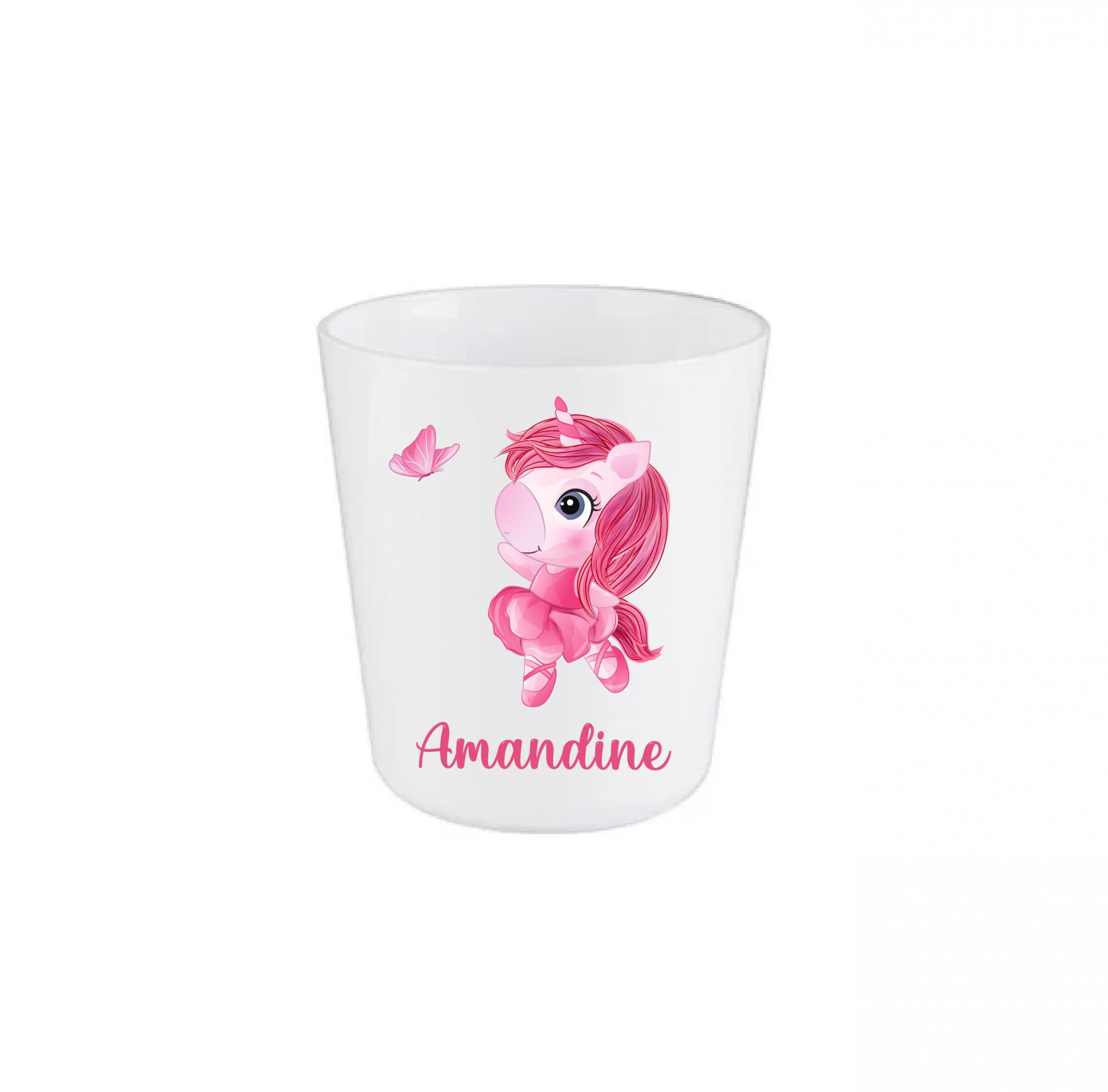 Gobelet enfant personnalisé rentrée scolaire – Licorne ballerine rose – Prénom au choix – Gobelet incassable 260 ml – Bébé Panda
