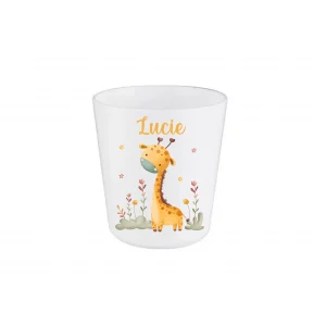 Gobelet prénom girafe pastel – Gobelet personnalisé enfant incassable 260 ml – Rentrée crèche ou école maternelle – Bébé Panda