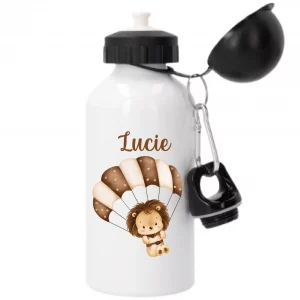 Gourde sport 500 ml personnalisée motif lion – Prénom enfant – Parfaite rentrée scolaire