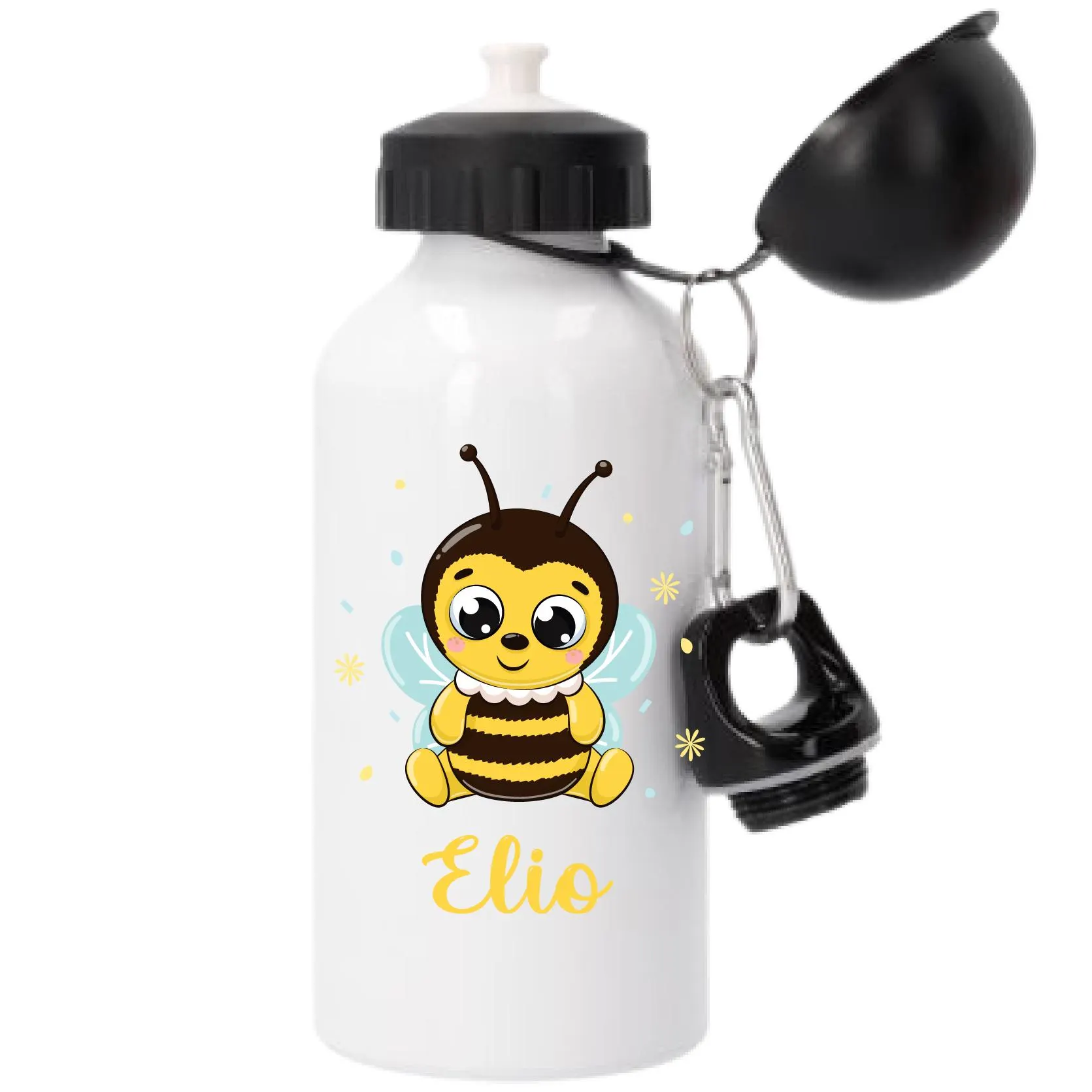 Gourde sport 500 ml personnalisée motif abeille – Prénom enfant – Rentrée scolaire
