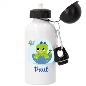 Gourde sport 500 ml personnalisée motif dino – Prénom personnalisé – Rentrée scolaire