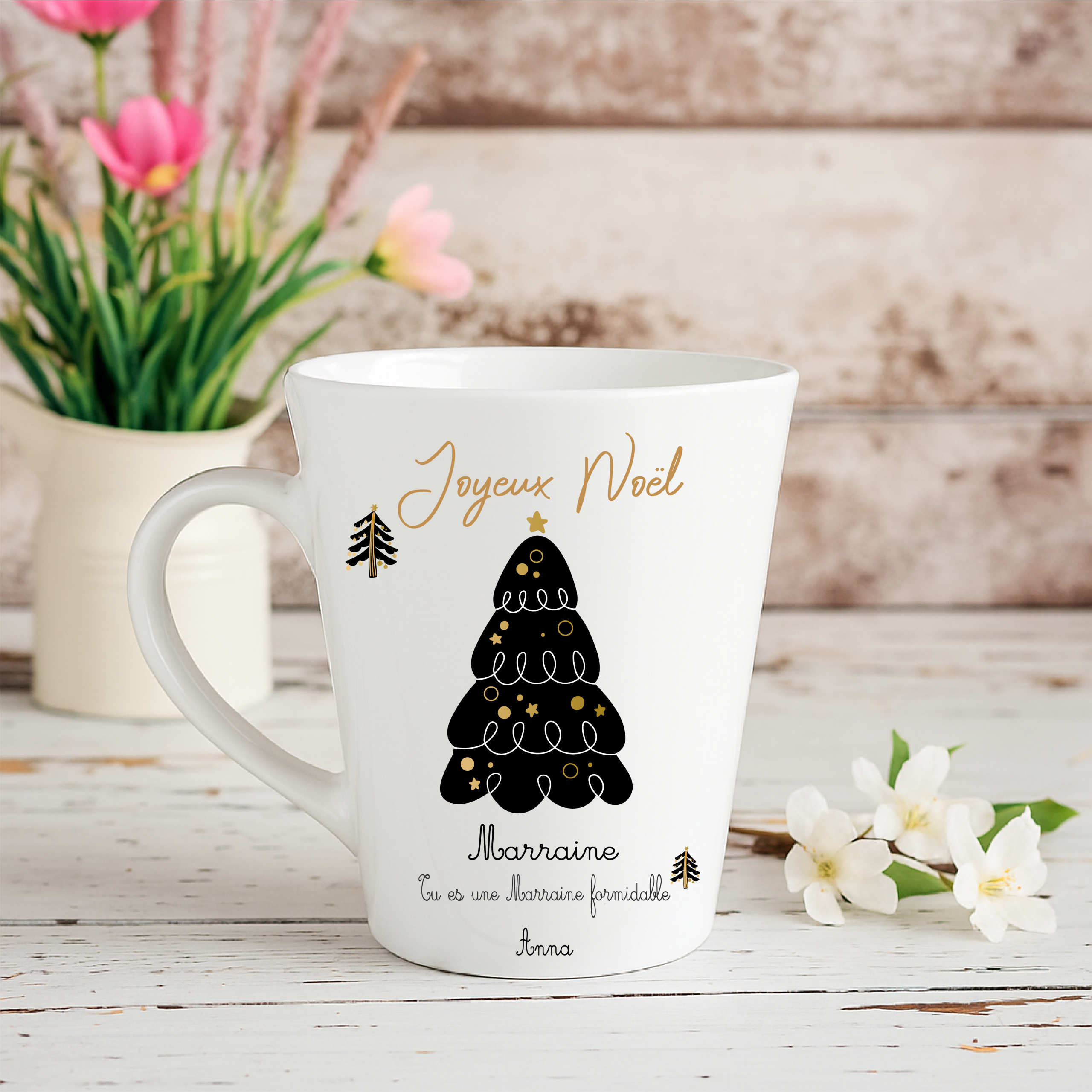 Mug Noël personnalisé — Texte 100% modifiable (marraine, mamie, tata, parrain, prénom…) — Cadeau de Noël — Idée cadeau personnalisée – Image 5