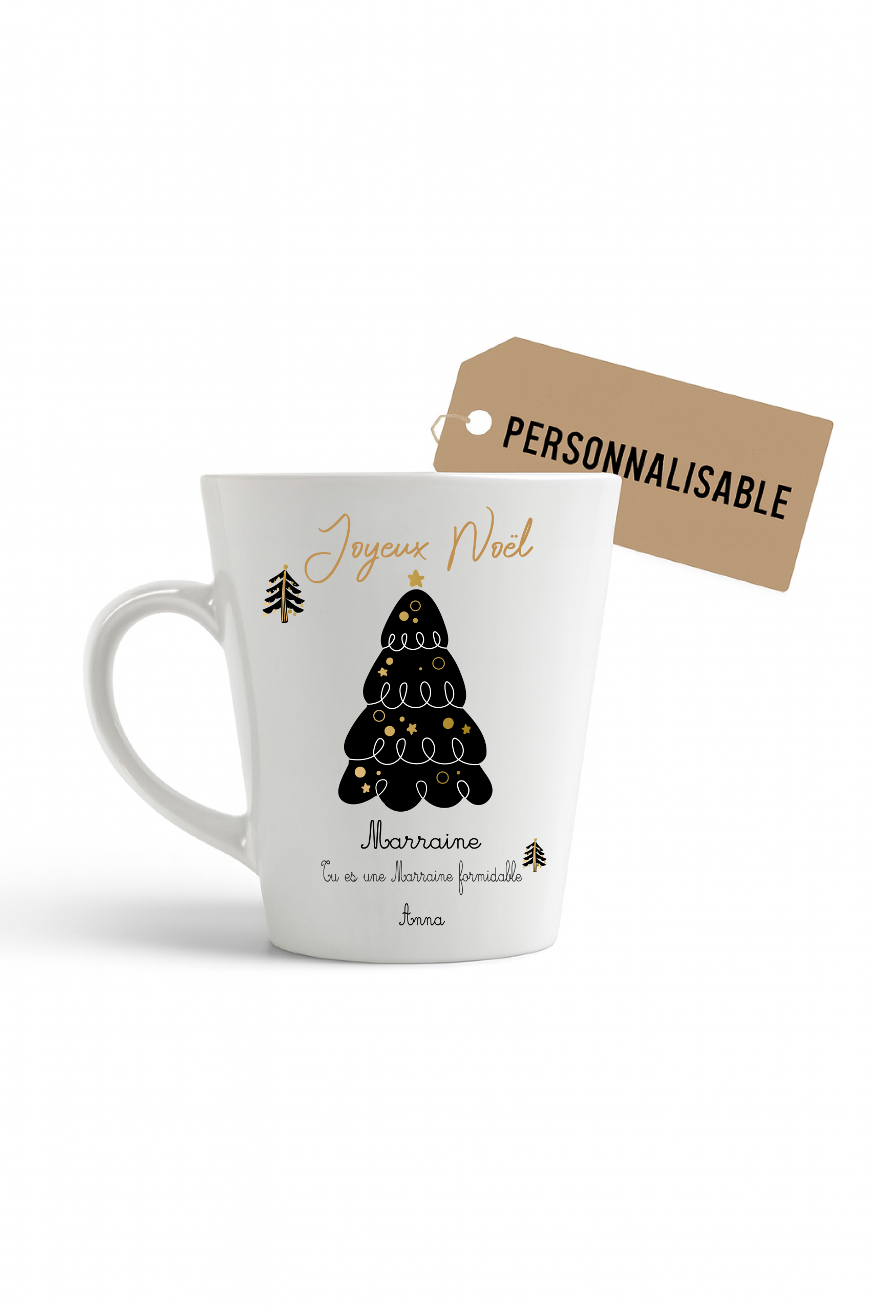 Mug Noël personnalisé — Texte 100% modifiable (marraine, mamie, tata, parrain, prénom…) — Cadeau de Noël — Idée cadeau personnalisée – Image 2