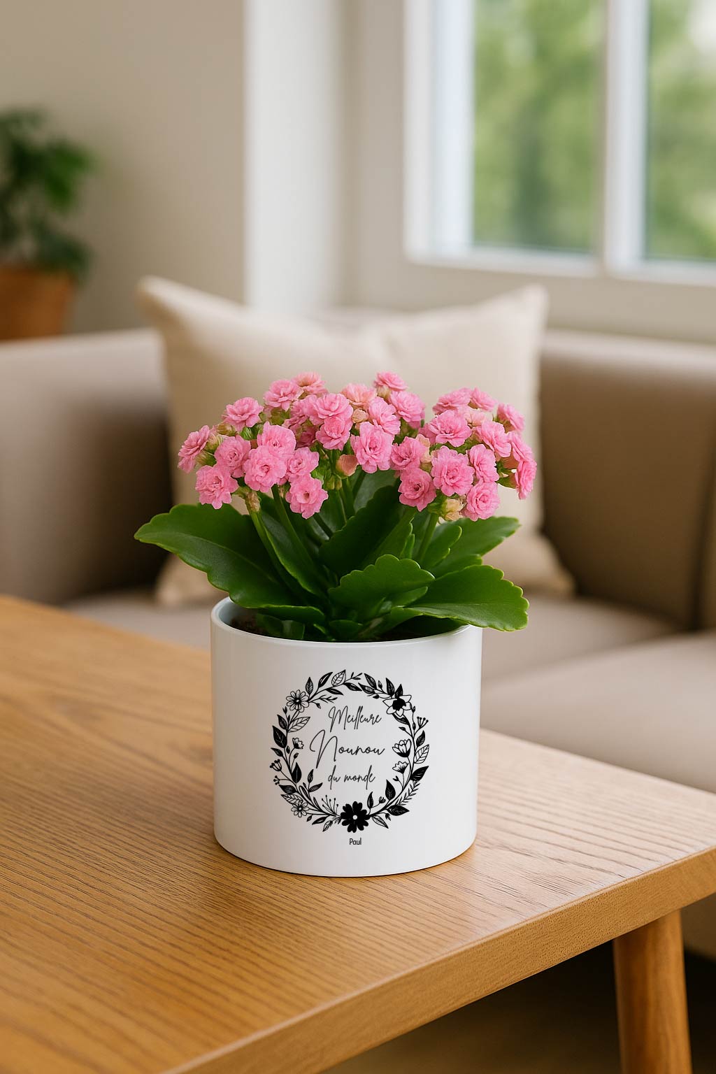 Cache-pot personnalisé “Meilleure Nounou du monde” – Cadeau fin d’année nounou – Pot de fleur céramique avec prénom – Cadeau merci nounou – Bébé Panda – Image 5