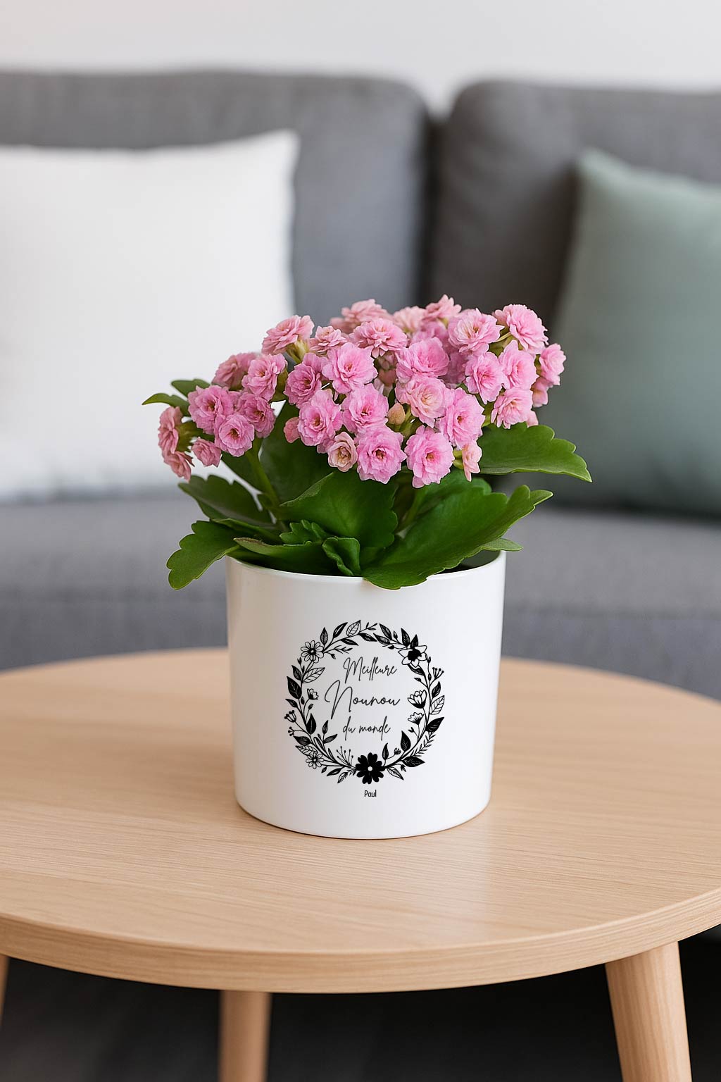 Cache-pot personnalisé “Meilleure Nounou du monde” – Cadeau fin d’année nounou – Pot de fleur céramique avec prénom – Cadeau merci nounou – Bébé Panda