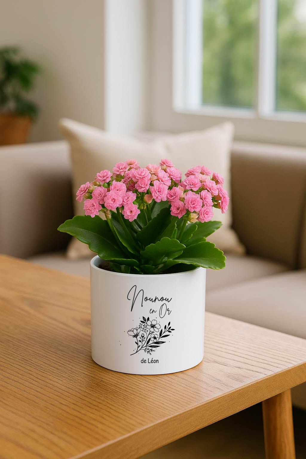 Cache-pot personnalisé “Nounou en Or” – Cadeau fin d’année nounou – Pot de fleur céramique avec prénom – Cadeau merci nounou – Bébé Panda – Image 5