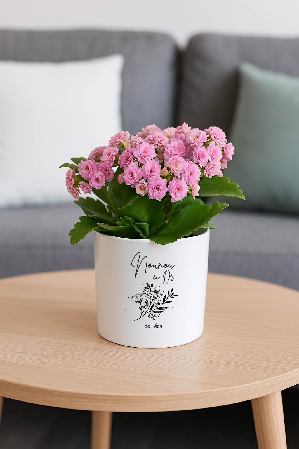 Cache-pot personnalisé “Nounou en Or” – Cadeau fin d’année nounou – Pot de fleur céramique avec prénom – Cadeau merci nounou – Bébé Panda