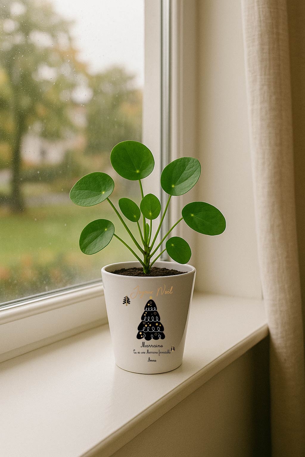 Pot de Noël personnalisable Surnom + phrase + prénom modifiables – Petit pot 10 cm avec trou de drainage – Cadeau Noël personnalisé – Image 3