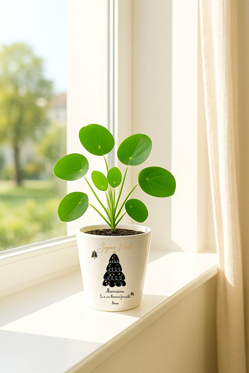 Pot de Noël personnalisable Surnom + phrase + prénom modifiables – Petit pot 10 cm avec trou de drainage – Cadeau Noël personnalisé – Image 2