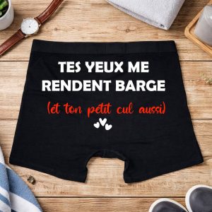Boxer homme humour couple – Cadeau Saint-Valentin original – Boxer drôle amoureux – Sous-vêtement homme message humour