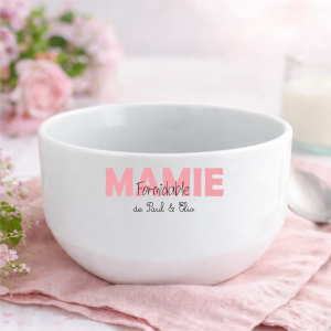 Bol Mamie Formidable personnalisé 500 ml | Cadeau Fête des Mamies | Bol grand-mère avec prénoms | Idée cadeau Fête des grands-mères