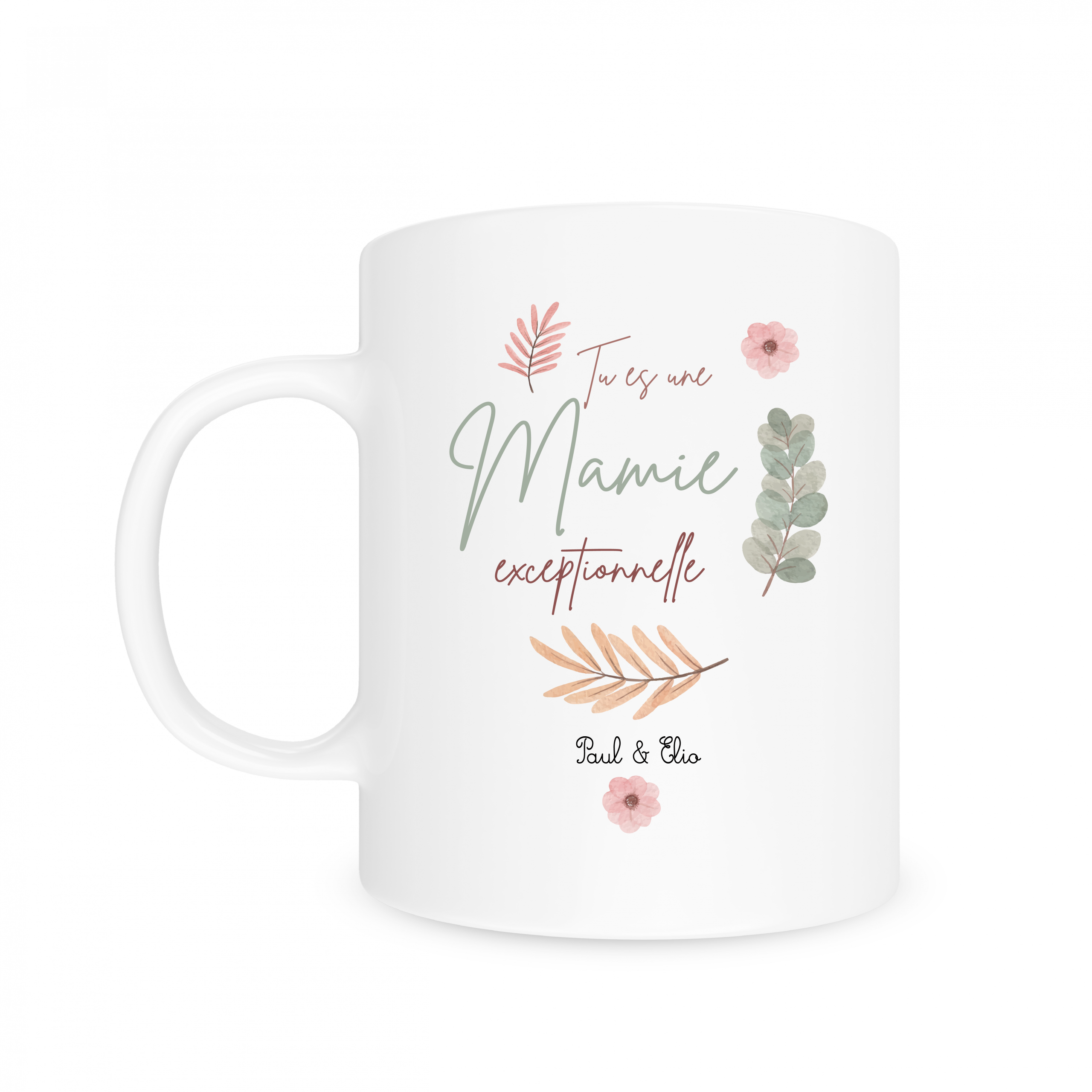 Mug personnalisé Mamie exceptionnelle, cadeau fête des mamies, mug mamie fleurs personnalisé, cadeau grand mère original