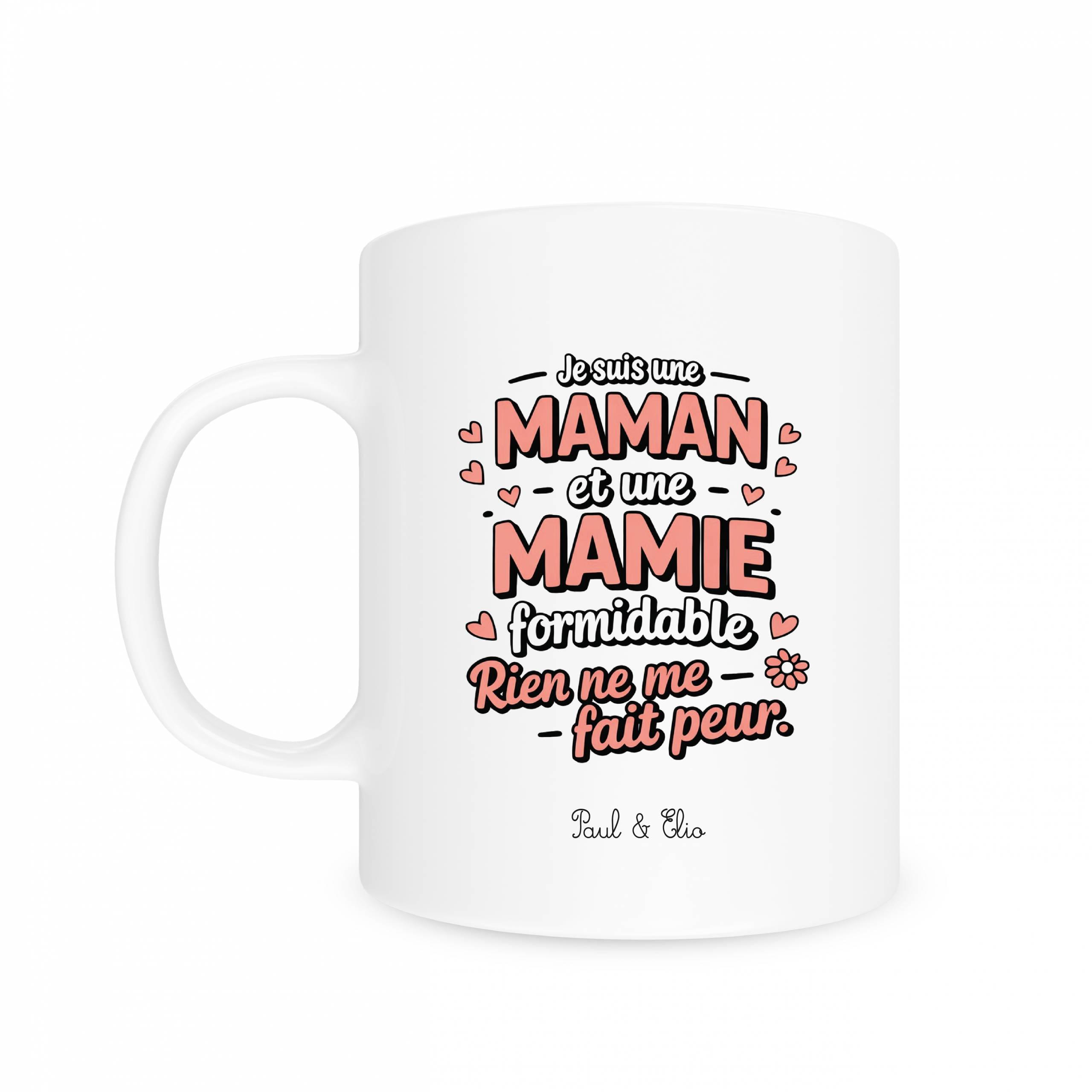 Mug mamie personnalisée, mug maman et mamie formidable, cadeau fete des mamies avec prenoms, mug mamie humour personnalisé