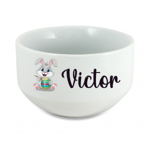 Bol enfant personnalisé Pâques avec prénom – Bol lapin de Pâques – Bol petit déjeuner enfant – Cadeau de Pâques enfant