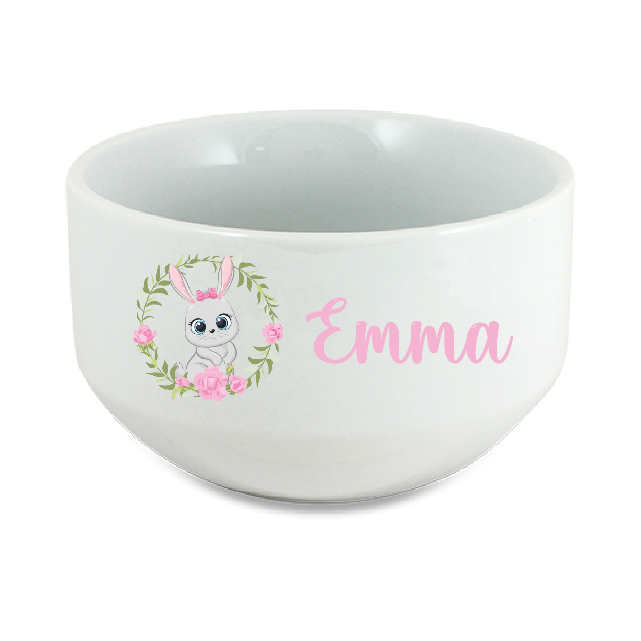 Bol personnalisé enfant lapin de Pâques avec prénom – Bol Pâques fille – Bol céréales enfant personnalisé – Cadeau de Pâques enfant