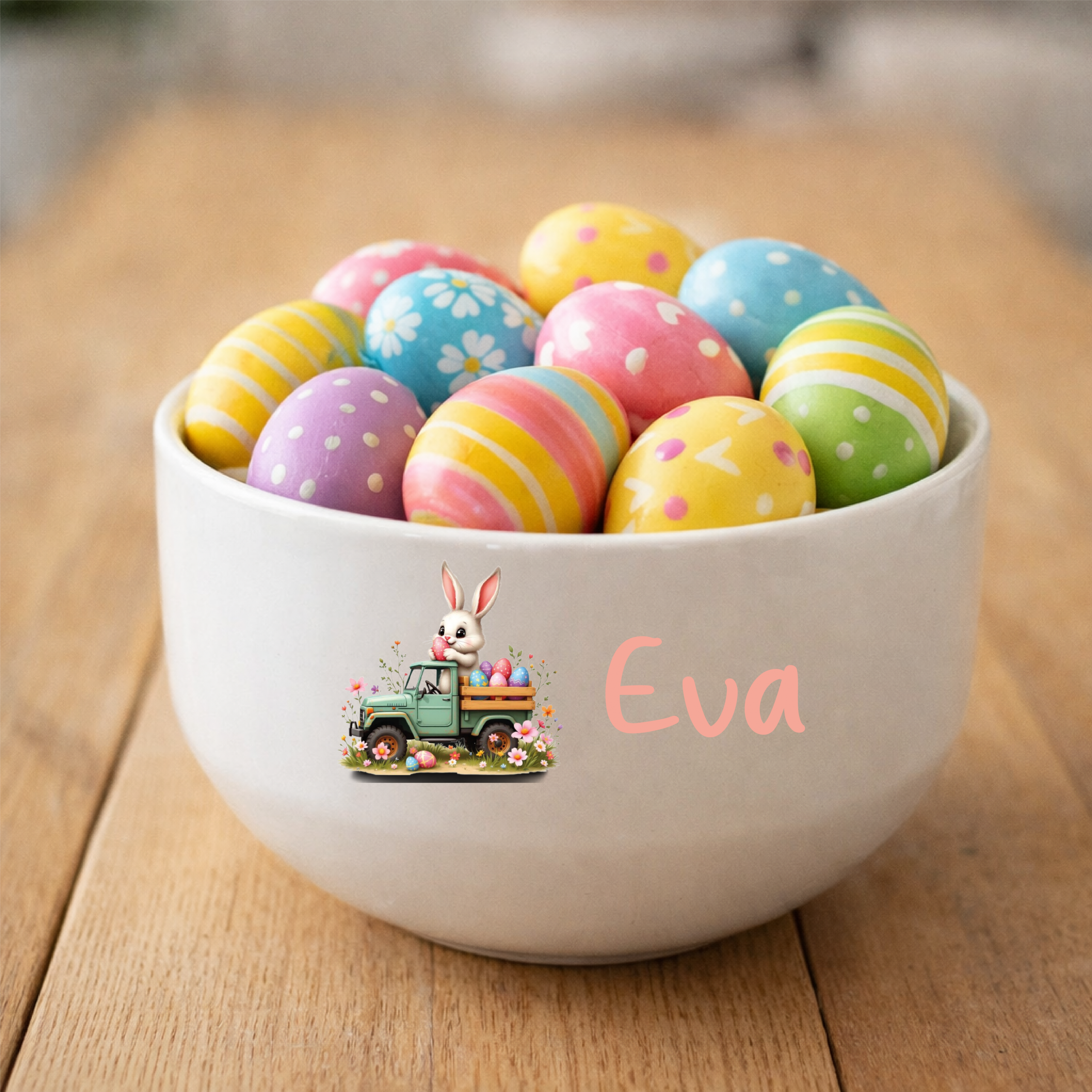 Bol personnalisé enfant Pâques avec prénom – Bol lapin de Pâques – Bol céréales enfant personnalisé – Cadeau de Pâques enfant – Image 3