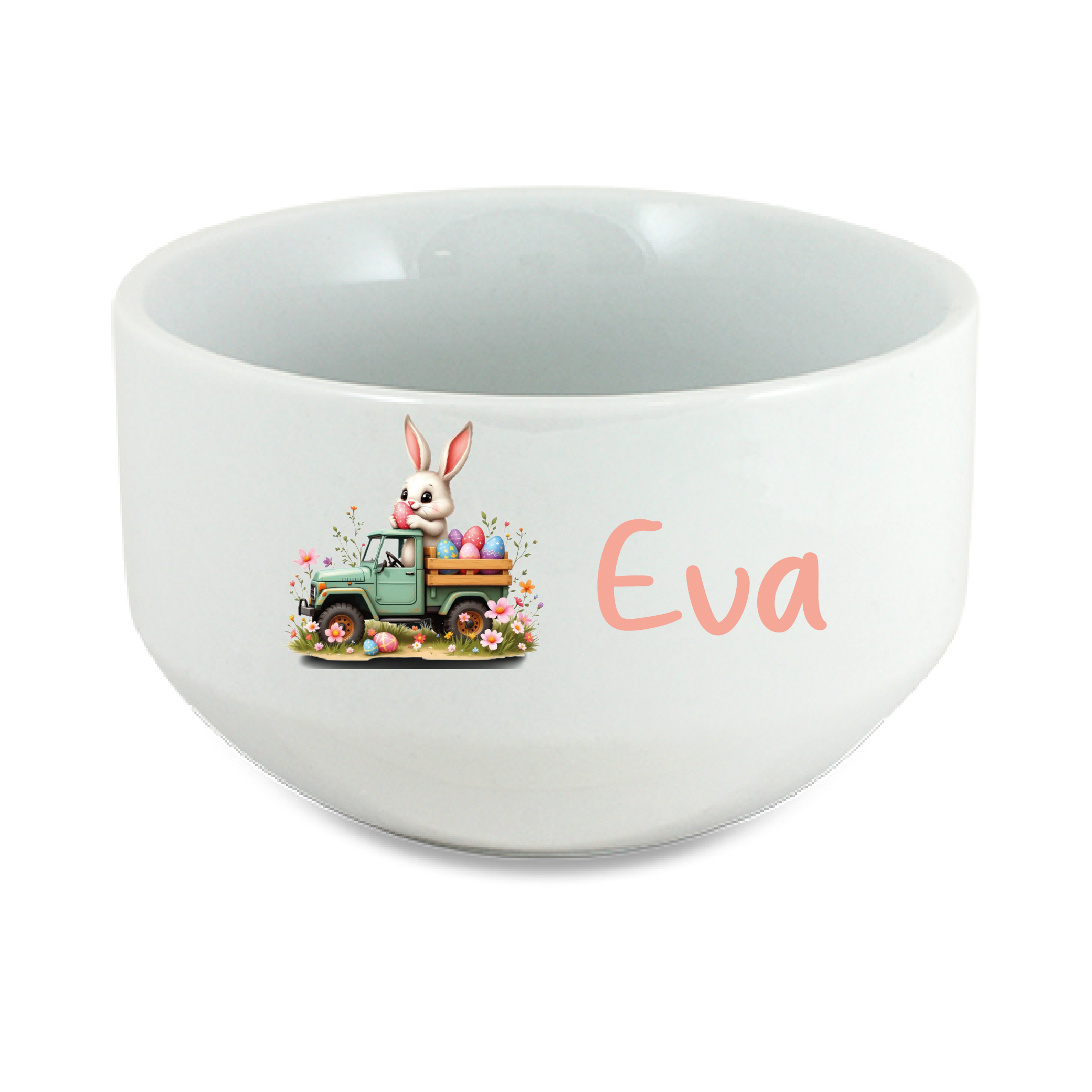 Bol personnalisé enfant Pâques avec prénom – Bol lapin de Pâques – Bol céréales enfant personnalisé – Cadeau de Pâques enfant