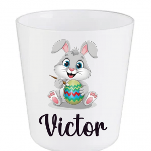 Gobelet Pâques personnalisé enfant – Gobelet lapin avec prénom – Cadeau Pâques enfant – Gobelet plastique incassable – Verre enfant Pâques