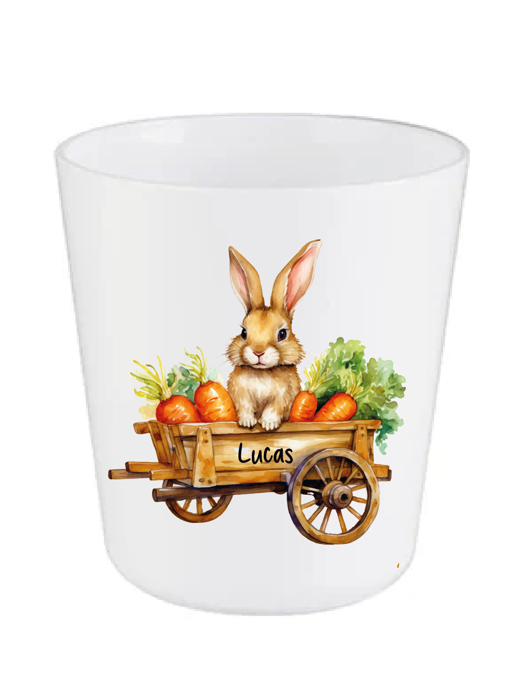 Gobelet Pâques personnalisé enfant – Gobelet lapin avec prénom – Cadeau Pâques enfant – Verre enfant incassable – Gobelet chasse aux œufs