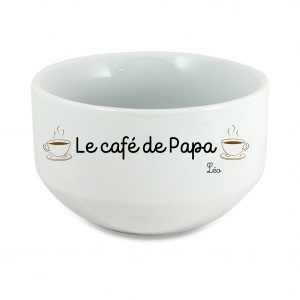 Bol papa personnalisé 600 ml – Le café de papa avec prénom enfant – Cadeau fête des pères original – Bol petit déjeuner papa