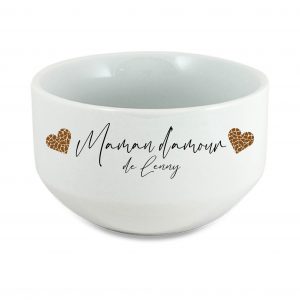 Bol maman personnalisé 600 ml, cadeau fête des mères, bol maman d’amour avec prénom enfant, bol petit déjeuner maman, idée cadeau maman