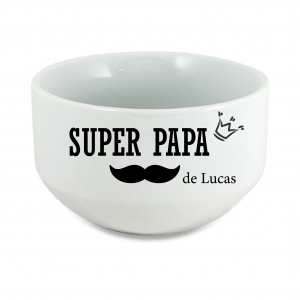 Bol super papa personnalisé 600 ml – Cadeau fête des pères original – Bol papa avec prénom enfant – Bol petit déjeuner papa moustache
