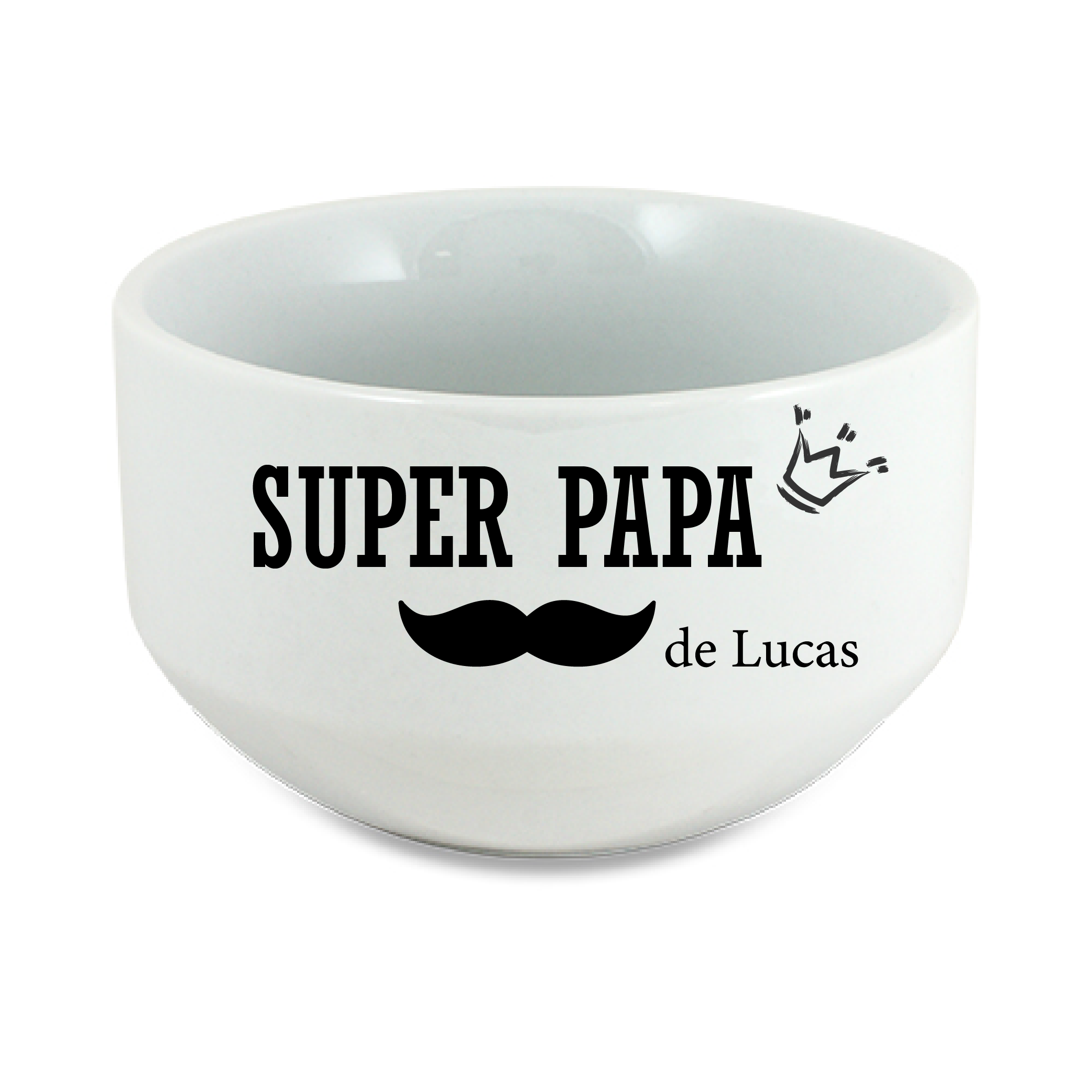 Bol super papa personnalisé 600 ml – Cadeau fête des pères original – Bol papa avec prénom enfant – Bol petit déjeuner papa moustache