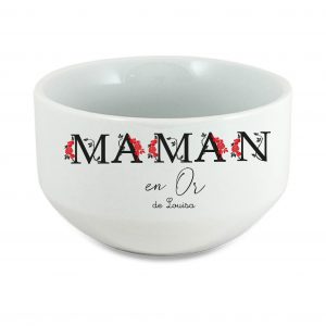 Bol maman en or personnalisé 600 ml, cadeau fête des mères, bol maman avec prénom enfant, idée cadeau maman original