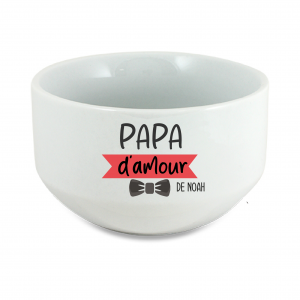 Bol papa d’amour personnalisé 600 ml – Cadeau fête des pères avec prénom enfant – Bol papa original – Cadeau papa utile petit déjeuner