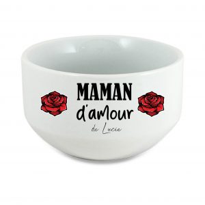 Bol maman d'amour personnalisé 600 ml, cadeau fête des mères, bol maman avec prénom enfant, idée cadeau maman original