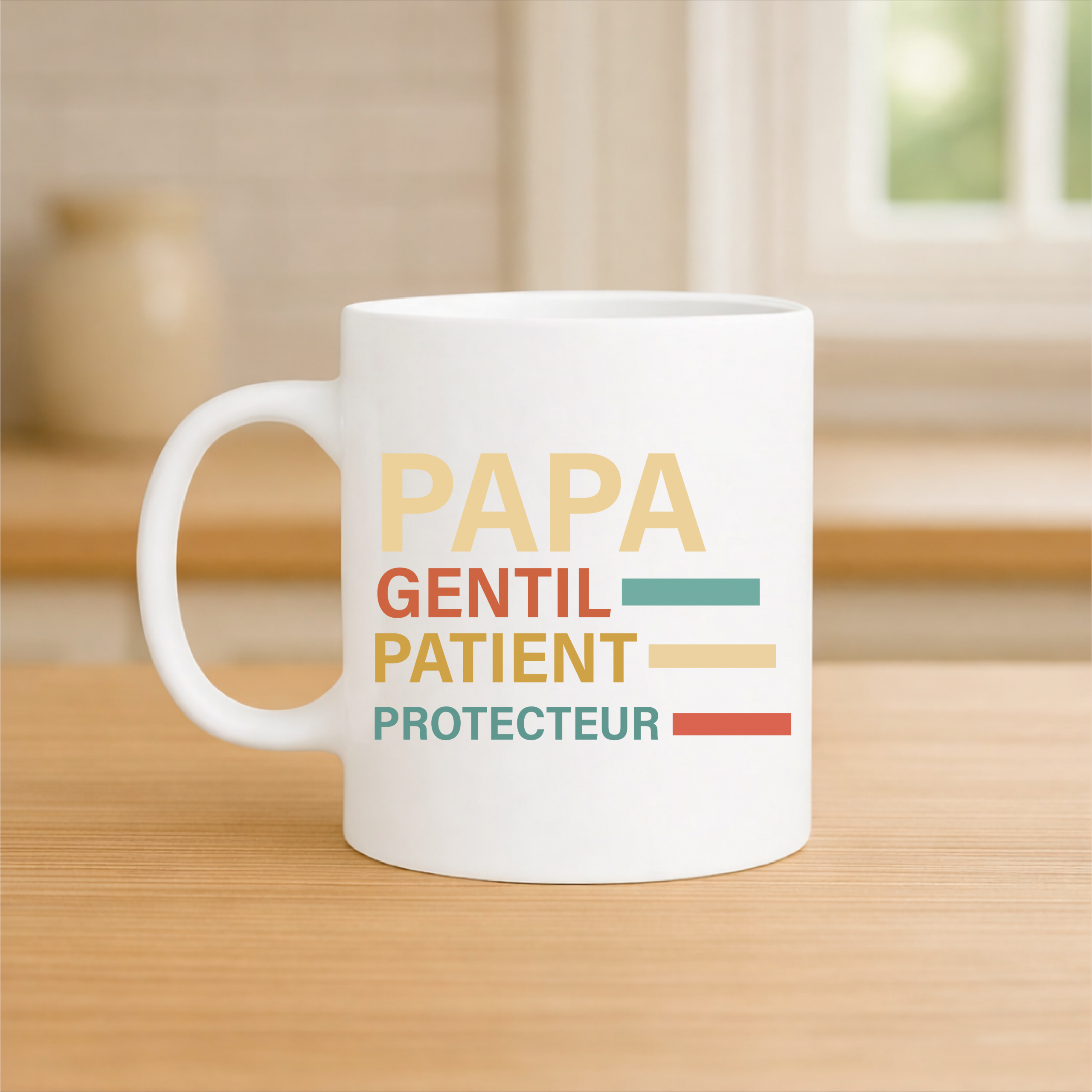 Mug papa personnalisé 320 ml – Cadeau fête des pères original – Tasse papa avec mots personnalisés – Cadeau papa unique