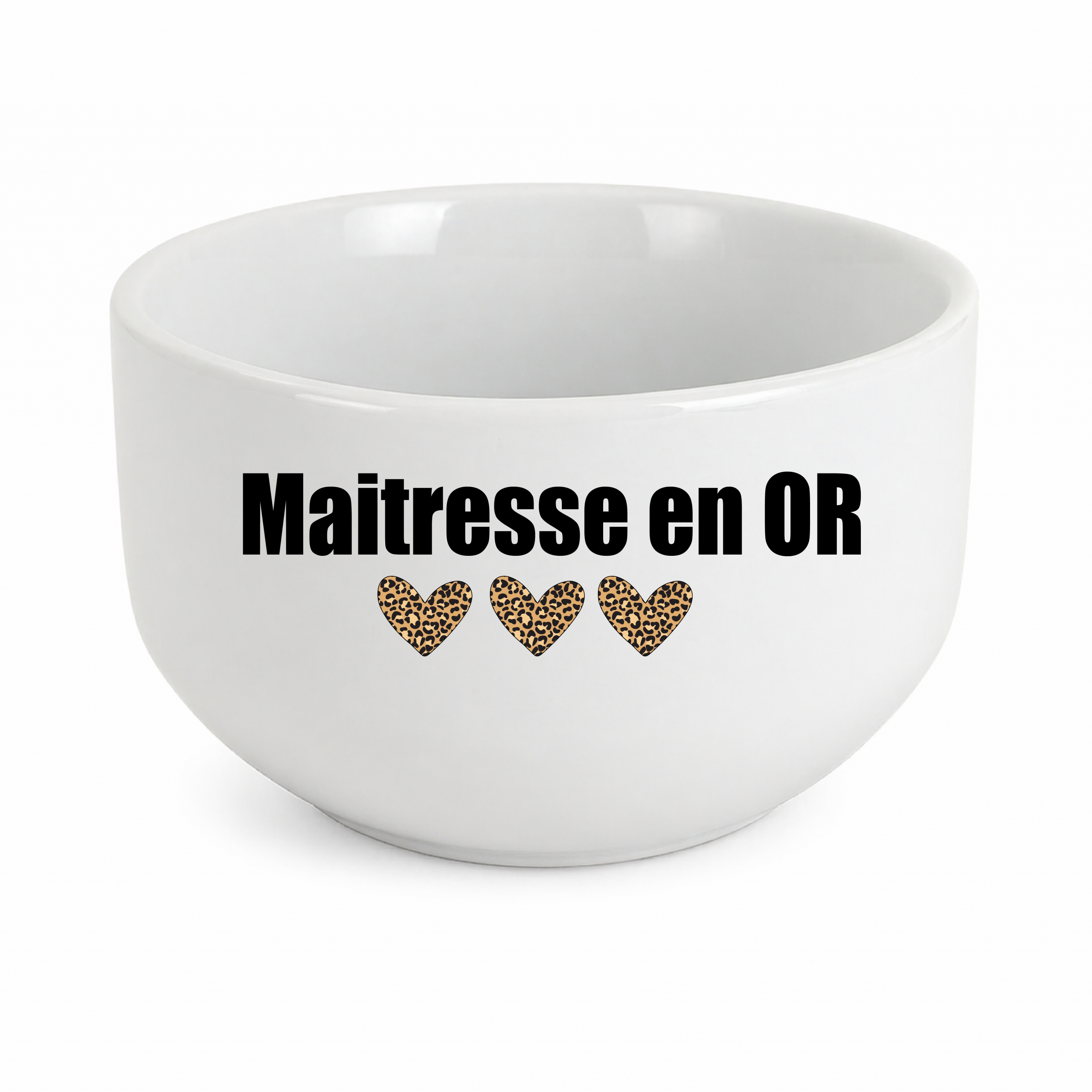 Bol maîtresse en or personnalisé cadeau fin d’année scolaire, bol petit déjeuner maîtresse, idée cadeau école – Image 3