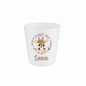 Gobelet enfant personnalisé prénom faon, gobelet incassable bébé, verre enfant personnalisé, gobelet école maternelle, cadeau rentrée fille