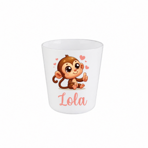 Gobelet enfant personnalisé prénom singe mignon, gobelet incassable enfant, verre enfant personnalisé, gobelet école maternelle, cadeau