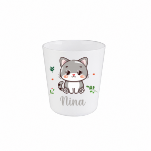 Gobelet enfant personnalisé prénom chat, gobelet incassable enfant, verre enfant personnalisé, gobelet école maternelle, cadeau rentrée