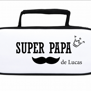 Trousse Pétanque Papa Personnalisée – Super Papa Moustache – Cadeau Fête des Pères – Housse Boules Pétanque avec Prénom