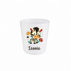 Gobelet enfant personnalisé prénom zèbre, gobelet incassable bébé, verre enfant personnalisé, gobelet crèche école, cadeau enfant rentrée